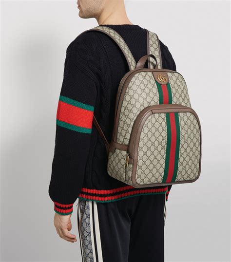 gucci backpack beige gg supreme for men|gucci gg canvas backpack.